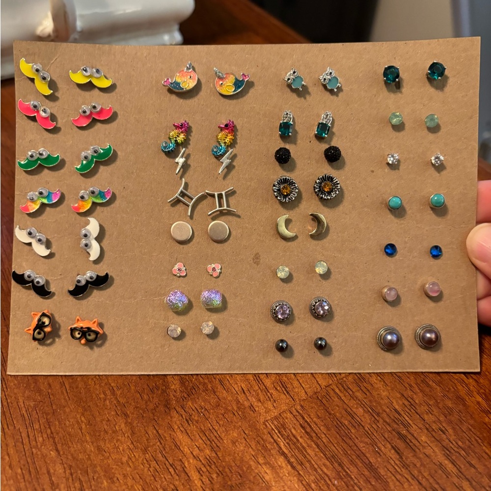 Fun assortment of holiday and prop earrings